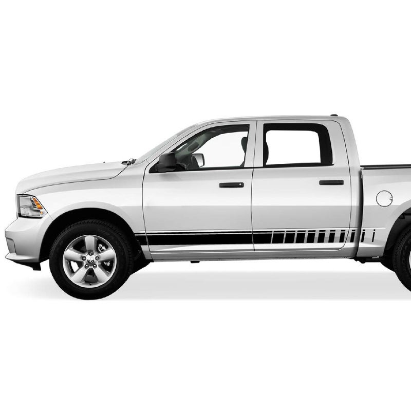 Bubbles Designs Set of Side Door Stripes Decal Sticker Graphic Compatible with Dodge Ram 2009-2023 (2901B) - Image 1